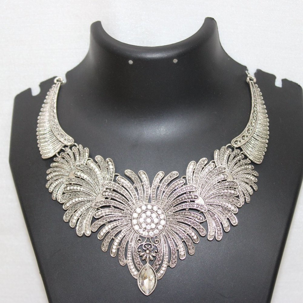 Silver Oxidised Choker Set Silver Oxidised Choker Oxidised Choker Jewellery - Picture 1 of 3